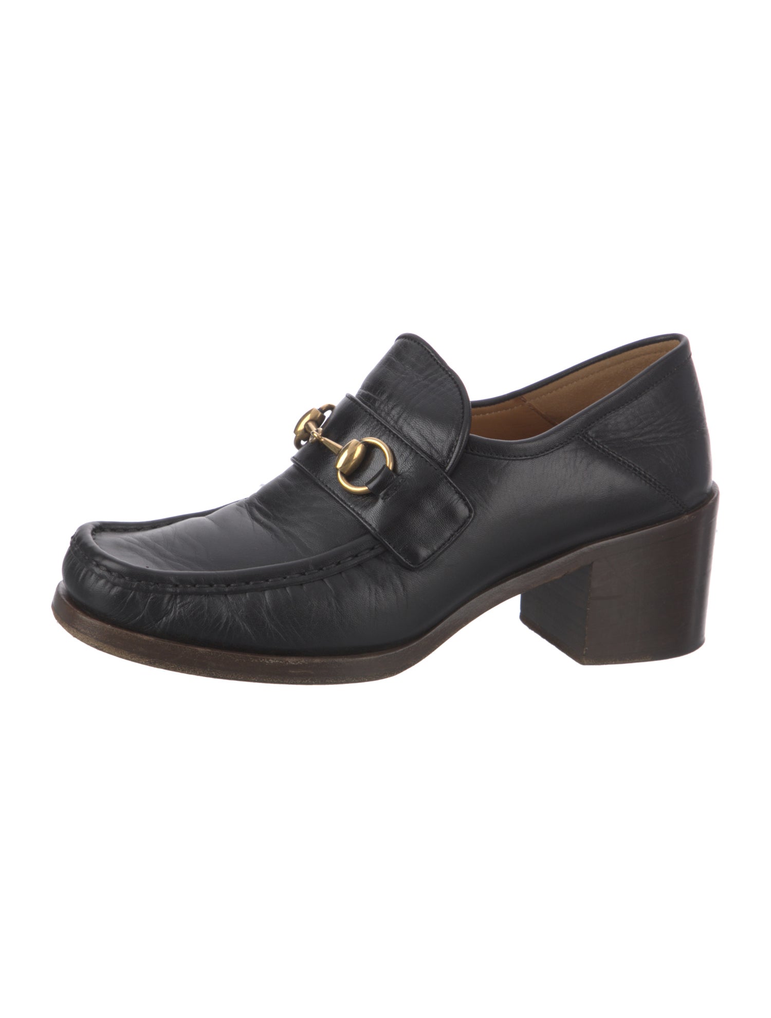 Gucci Horsebit Accent Leather Pumps