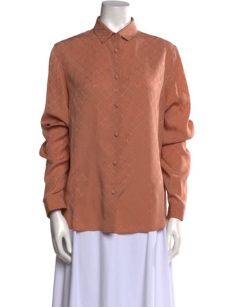 Gucci Silk Long Sleeve Button-Up Top