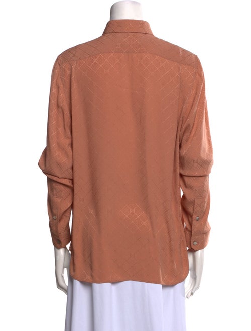 Gucci Silk Long Sleeve Button-Up Top