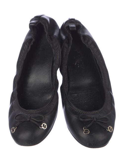 Gucci GG Logo Leather Ballet Flats