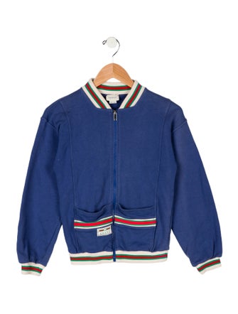 Gucci Solid Web-Trim Zip Sweater