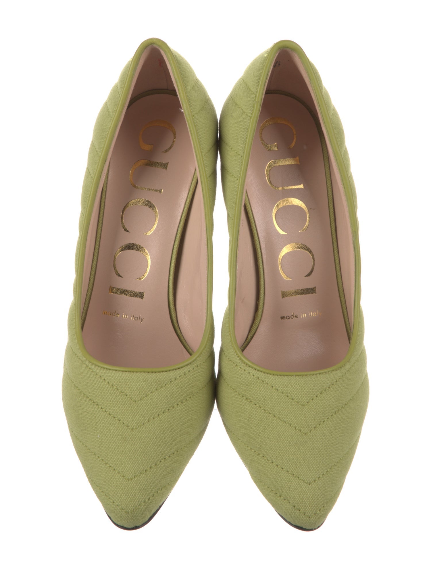 Gucci Double G Logo Canvas Pumps