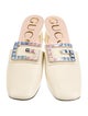 Gucci Leather Crystal Embellishments Mules