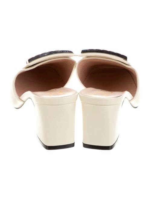 Gucci Leather Crystal Embellishments Mules