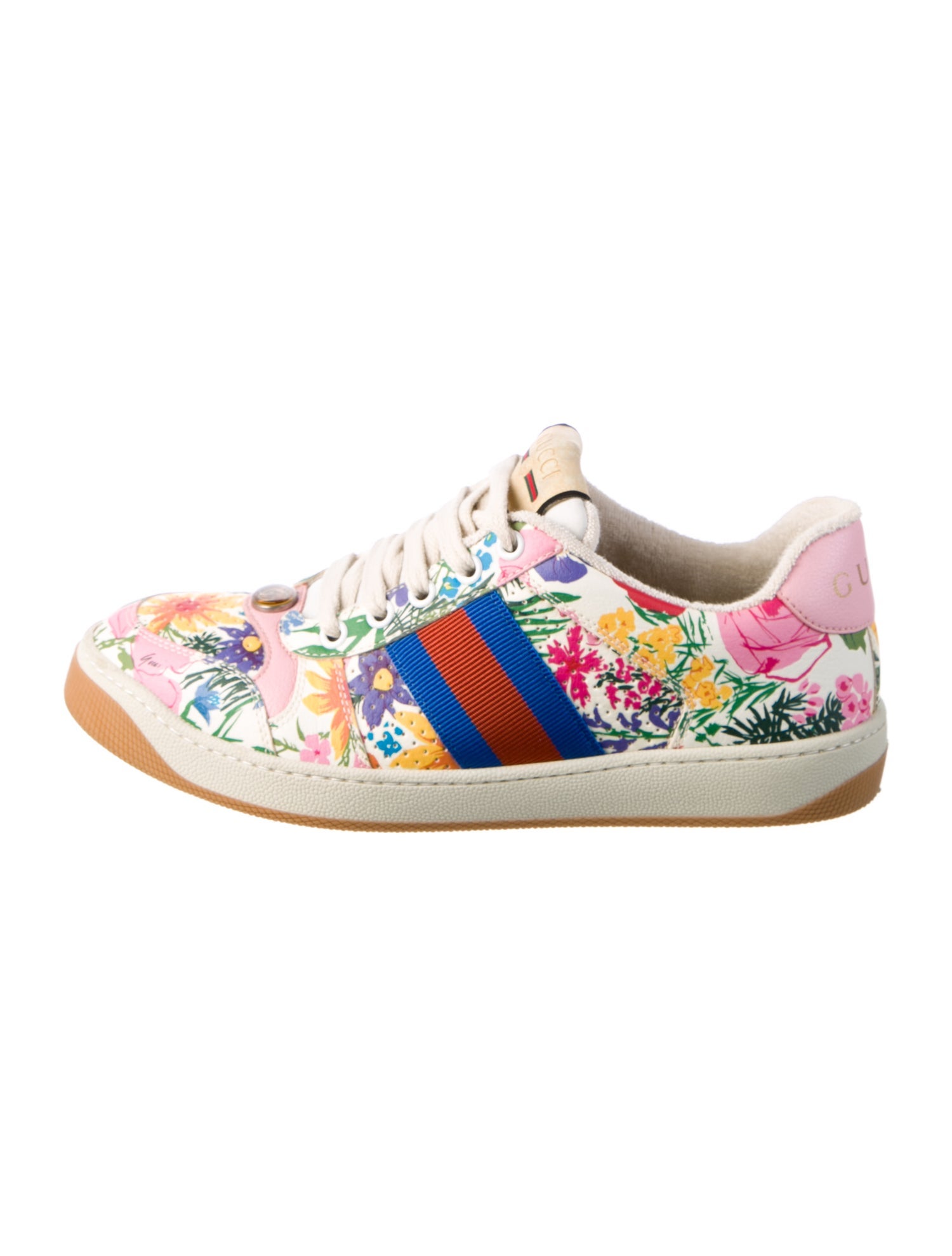 Gucci Web Accent Leather Sneakers