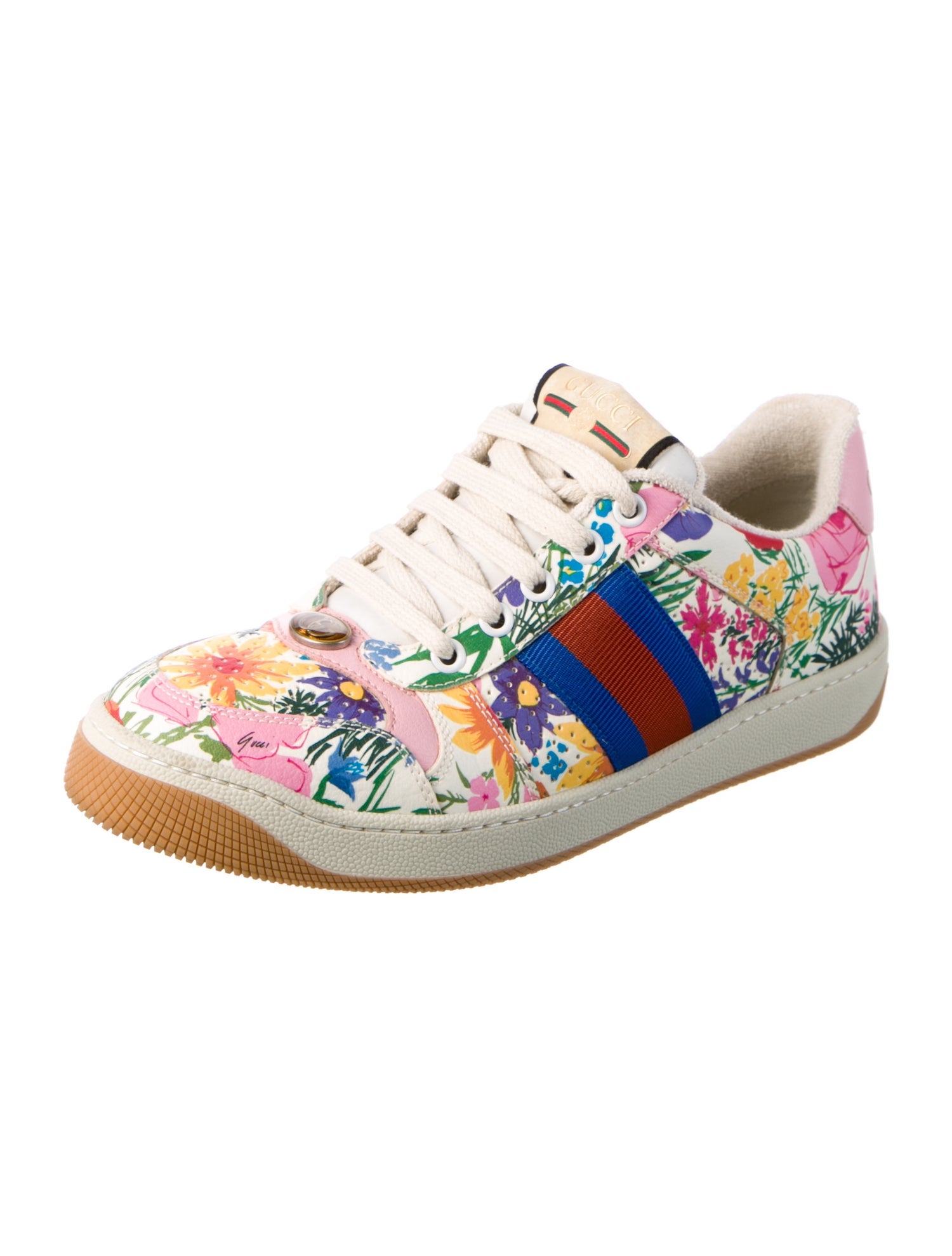 Gucci Web Accent Leather Sneakers