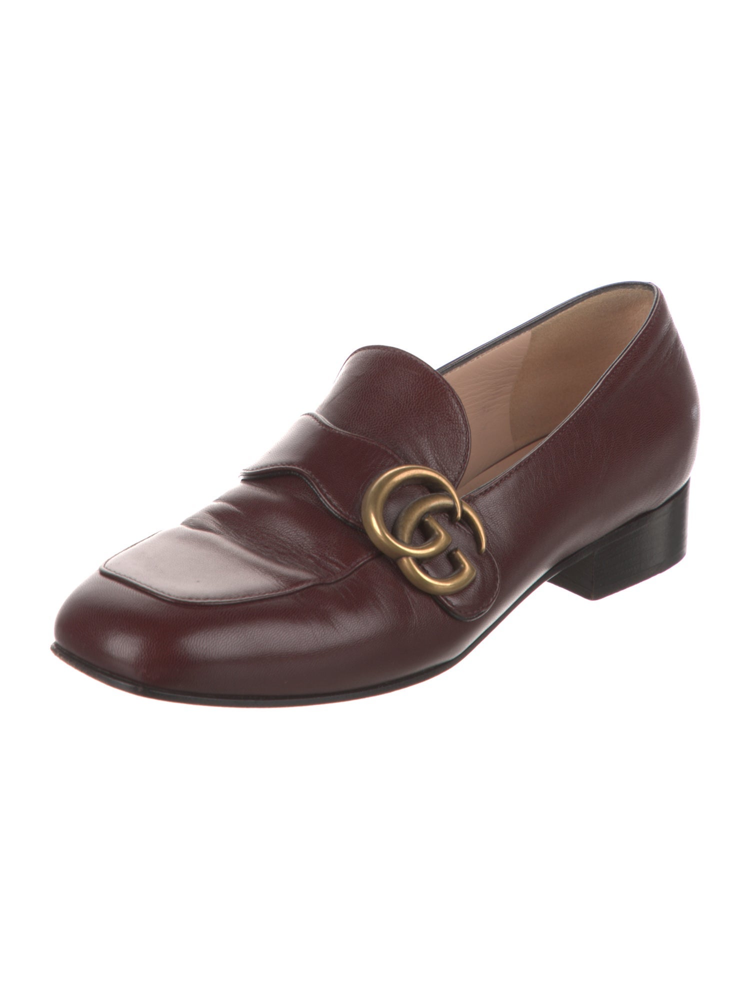 Gucci Double G Logo Leather Loafers