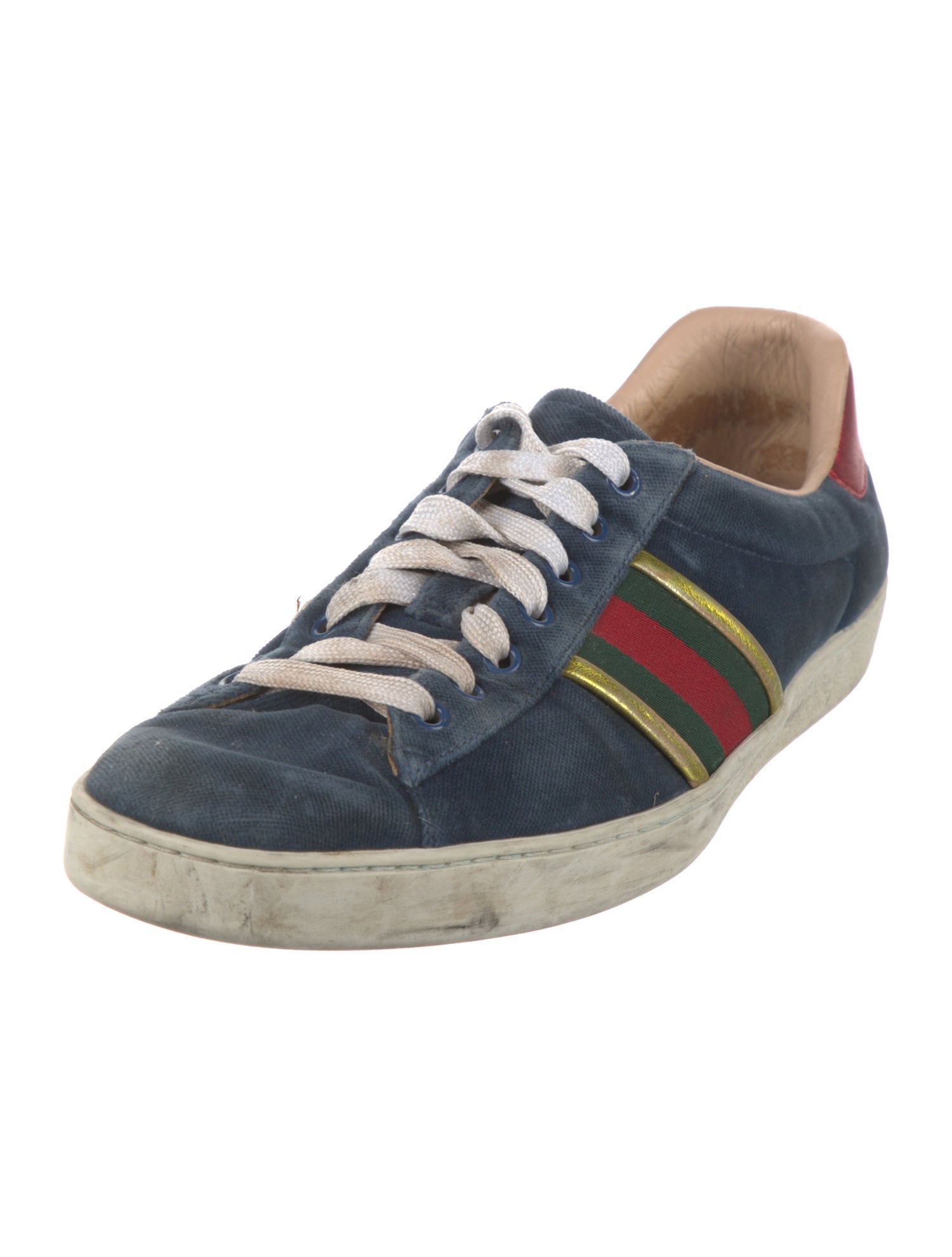 Gucci Web Accent Velvet Sneakers