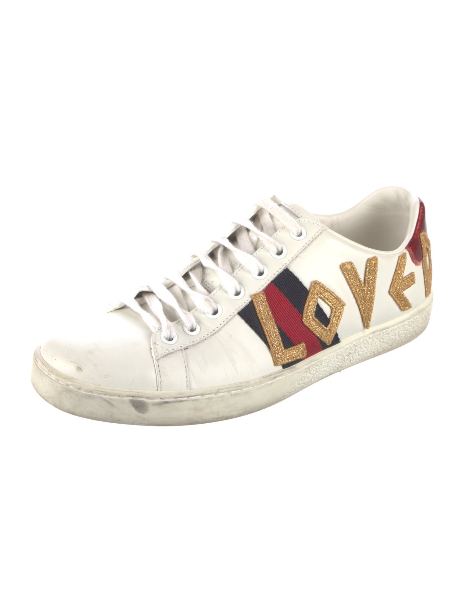 Gucci Sylvie Web Accent Leather Sneakers