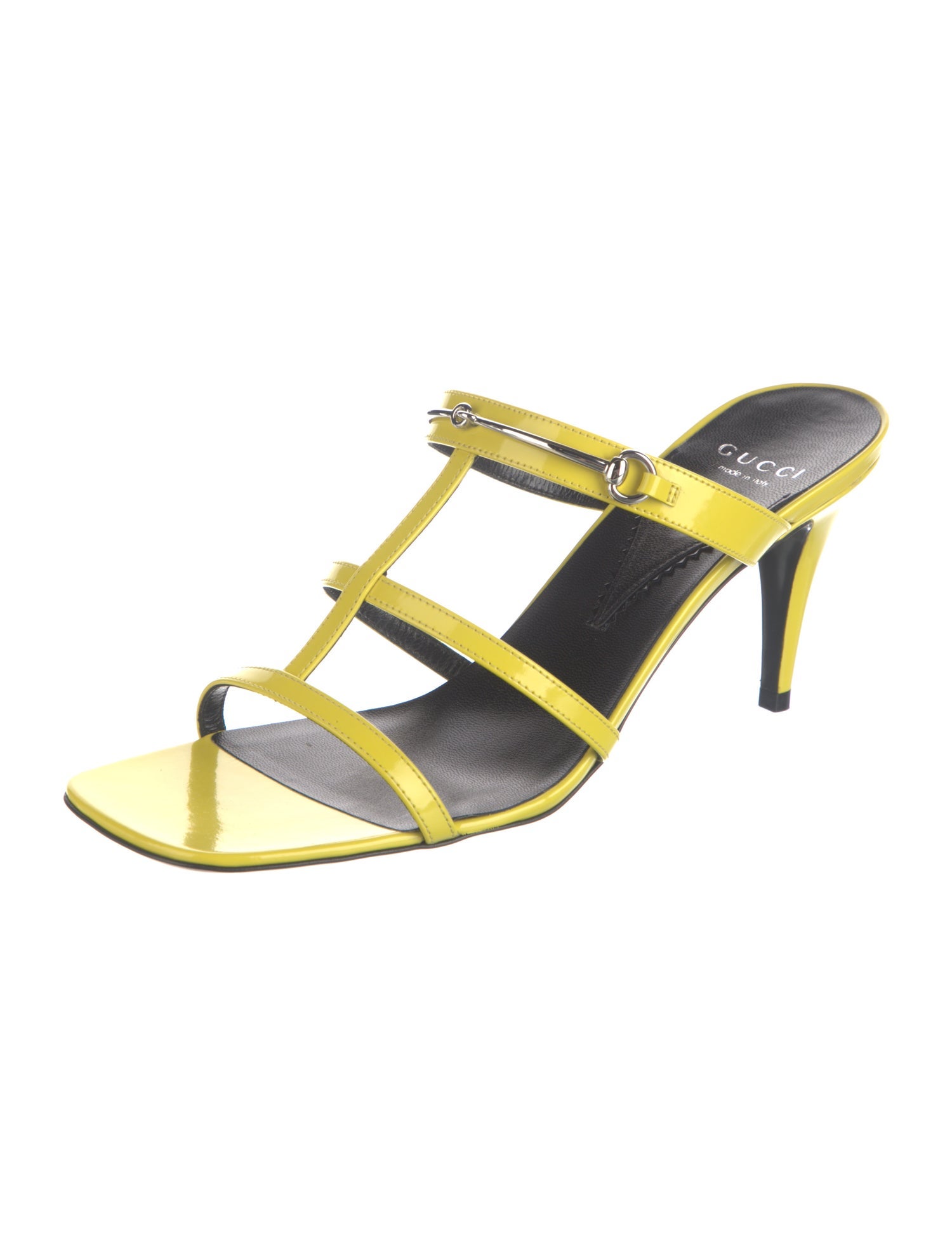 Gucci Horsebit Accent Patent Leather Slides