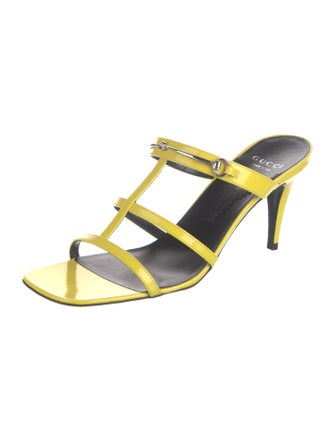 Gucci Horsebit Accent Patent Leather Slides