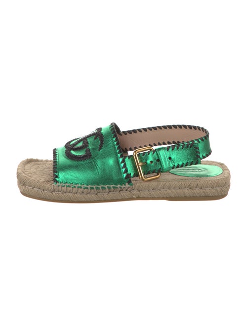 Gucci Double G Logo Leather Espadrilles