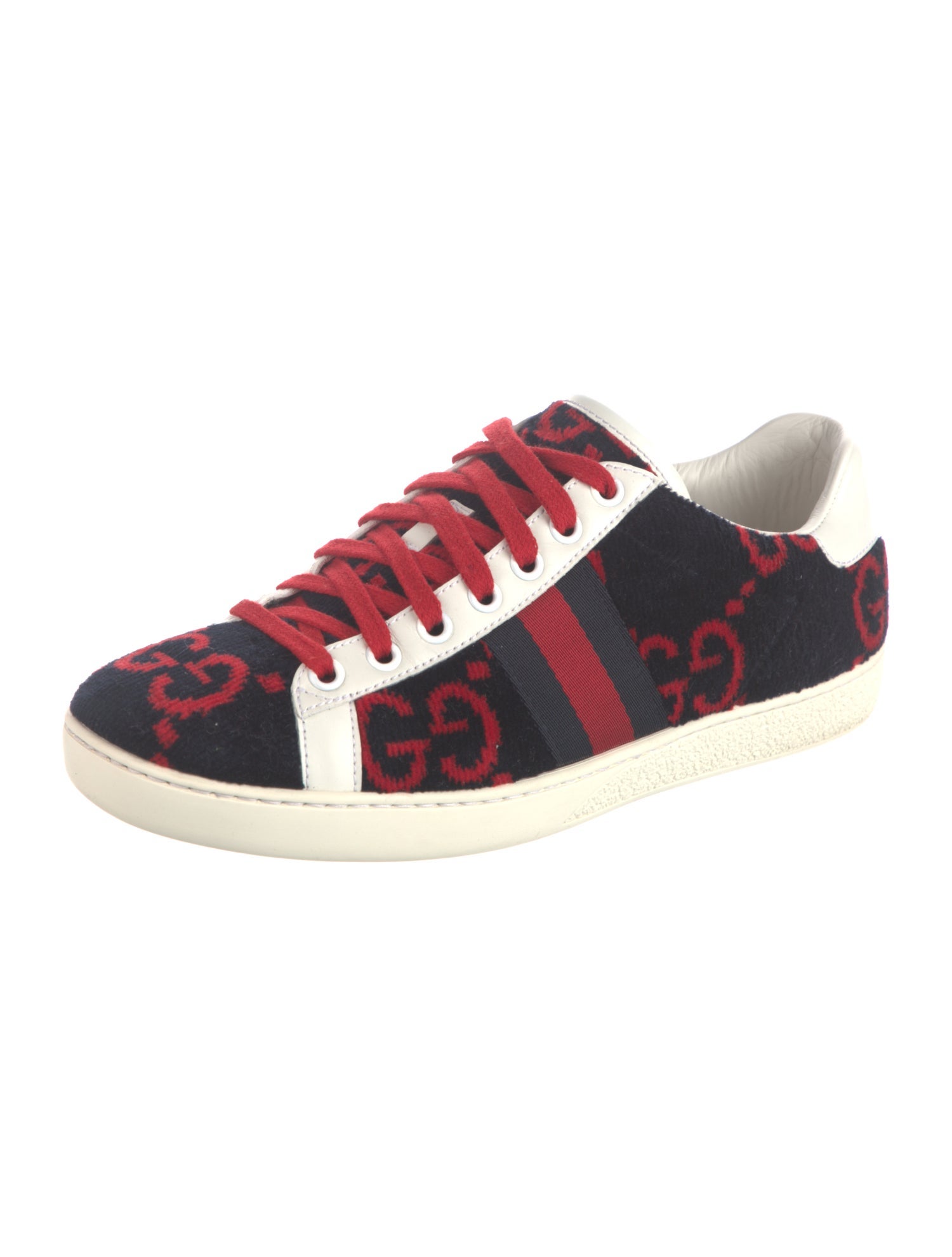 Gucci GG Logo Leather Trim Embellishment Sneakers