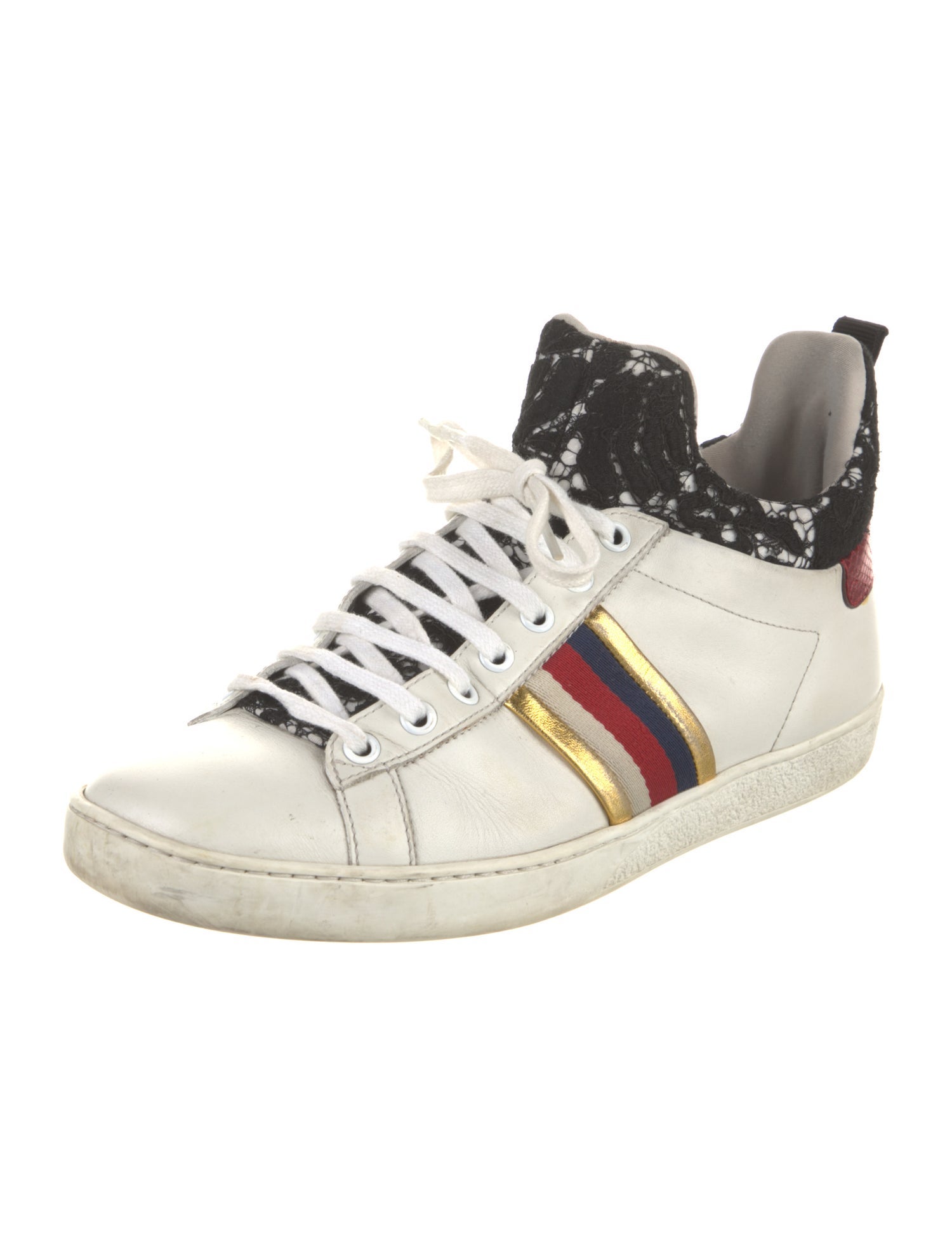 Gucci Sylvie Web Accent Leather Sneakers