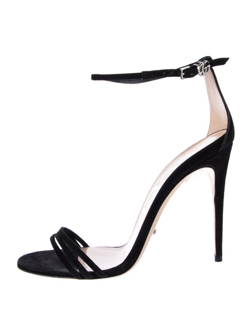 Gucci Double G Logo Suede Sandals