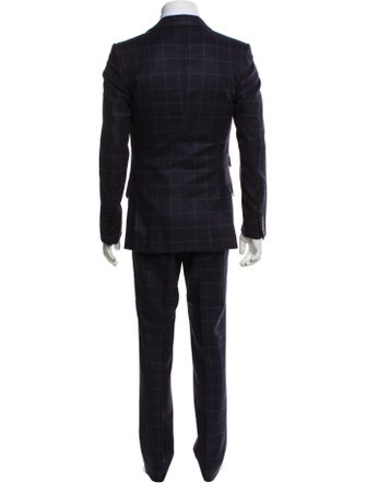 Gucci Wool Plaid Print Suit Vest