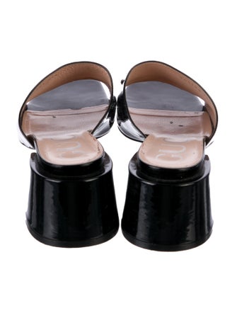 Gucci Horsebit Accent Patent Leather Slides