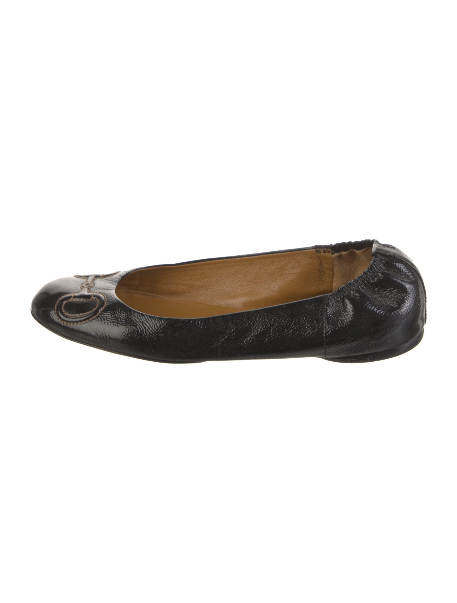 Gucci Horsebit Accent Patent Leather Ballet Flats