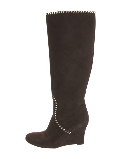 Gucci Suede Whipstitch Trim Boots