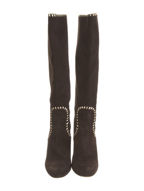 Gucci Suede Whipstitch Trim Boots