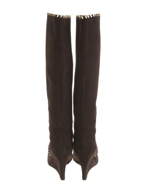 Gucci Suede Whipstitch Trim Boots