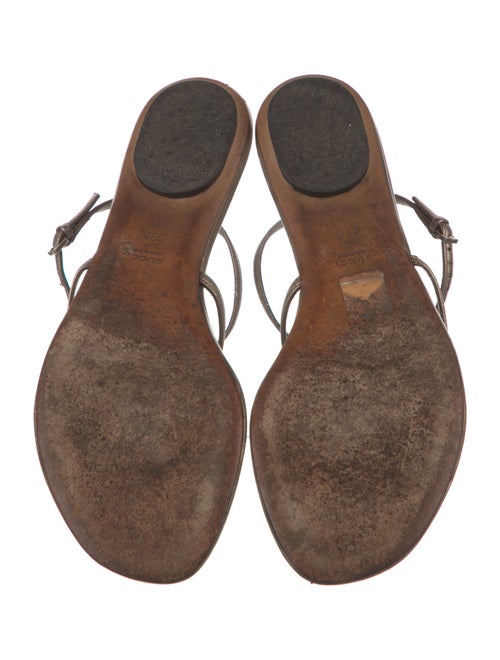 Gucci Interlocking G Logo Leather T-Strap Sandals