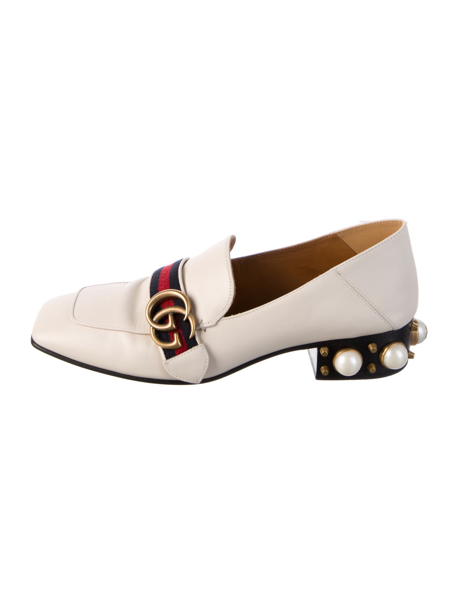 Gucci 2010's Faux Pearl Accents Loafers