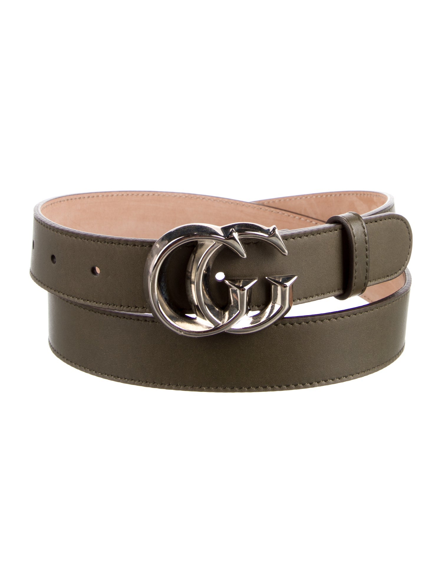 Gucci Double G Logo Leather Belt