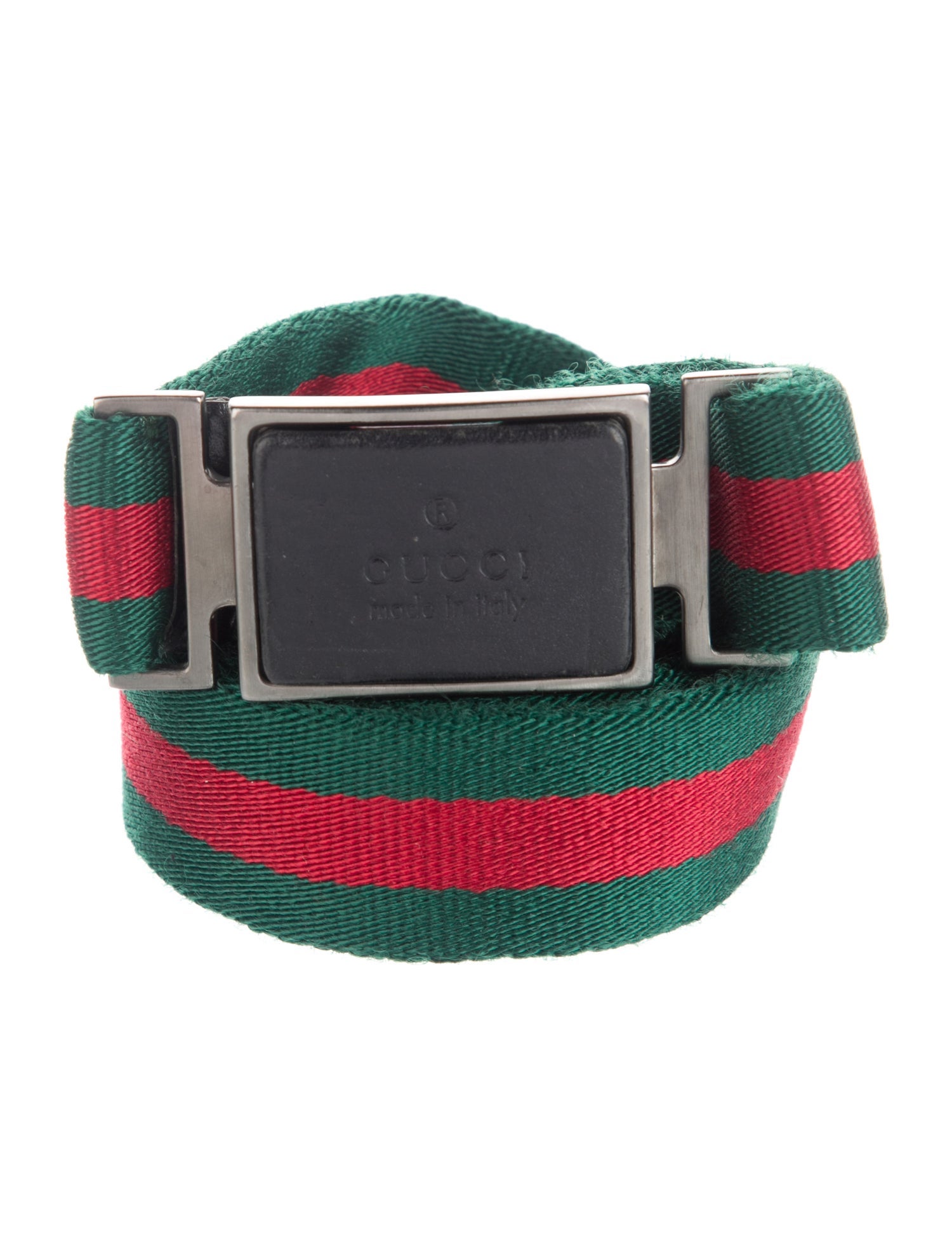 Gucci Web Accent Leather Trim Embellishment Belt