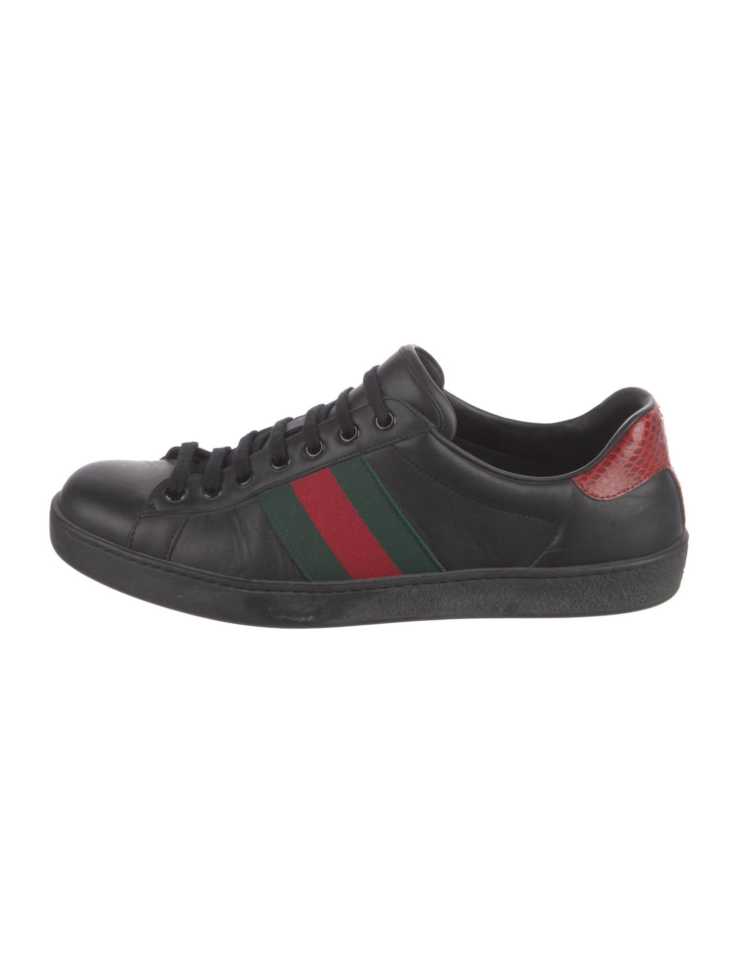 Gucci Web Accent Leather Sneakers