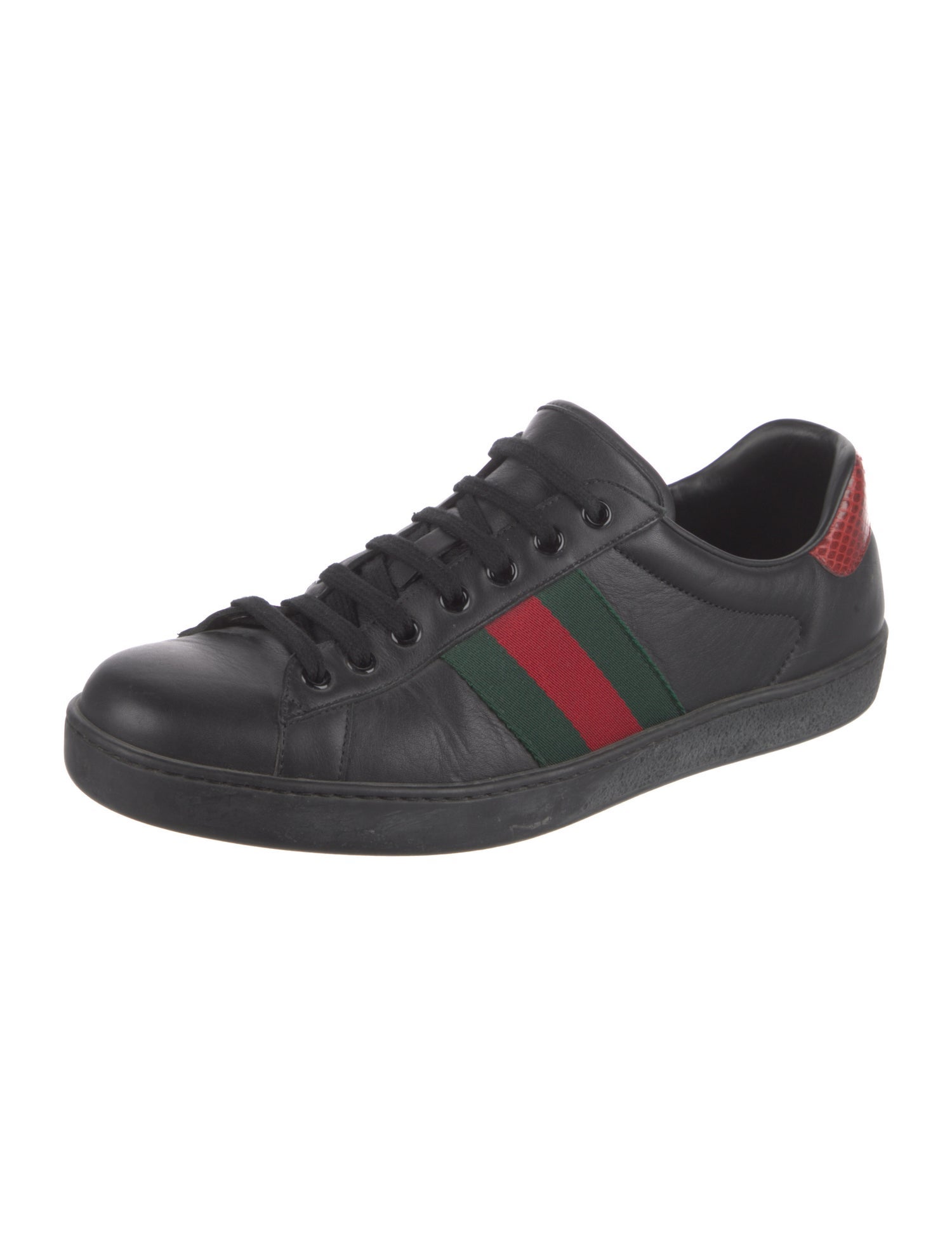 Gucci Web Accent Leather Sneakers