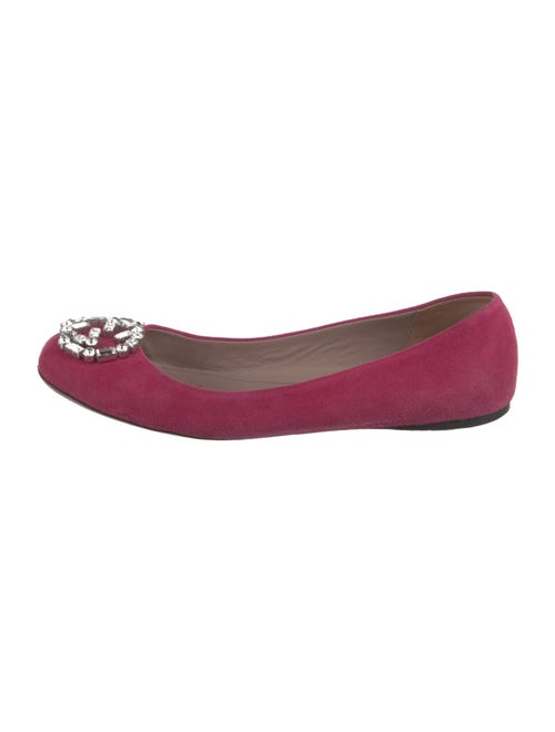 Gucci Interlocking G Logo Suede Ballet Flats