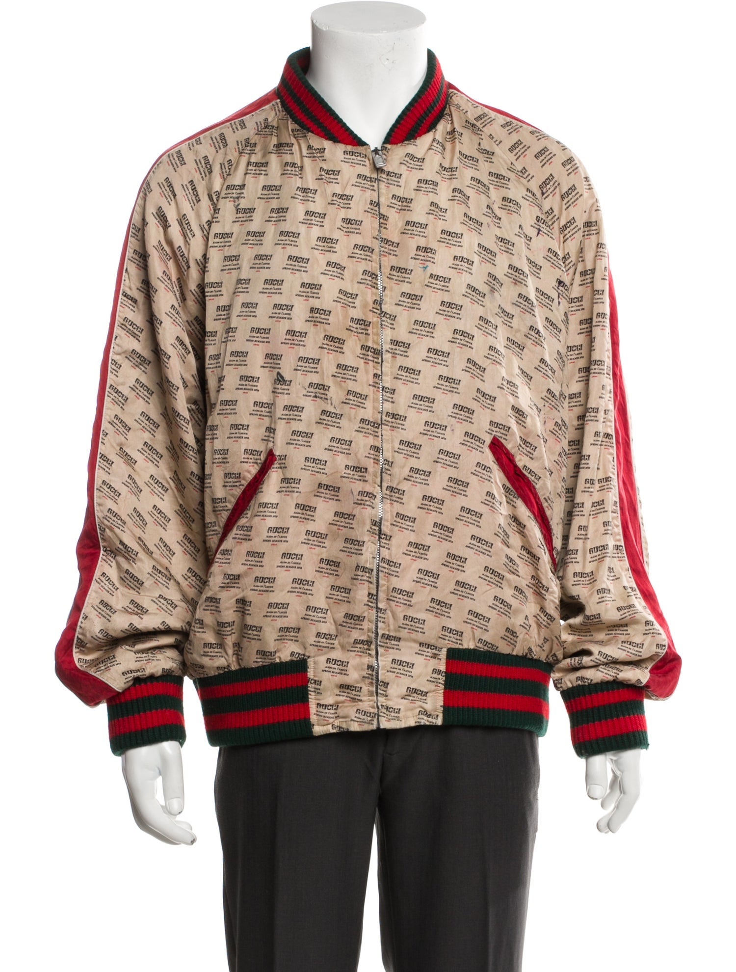 Gucci Web Accent Printed Bomber Jacket