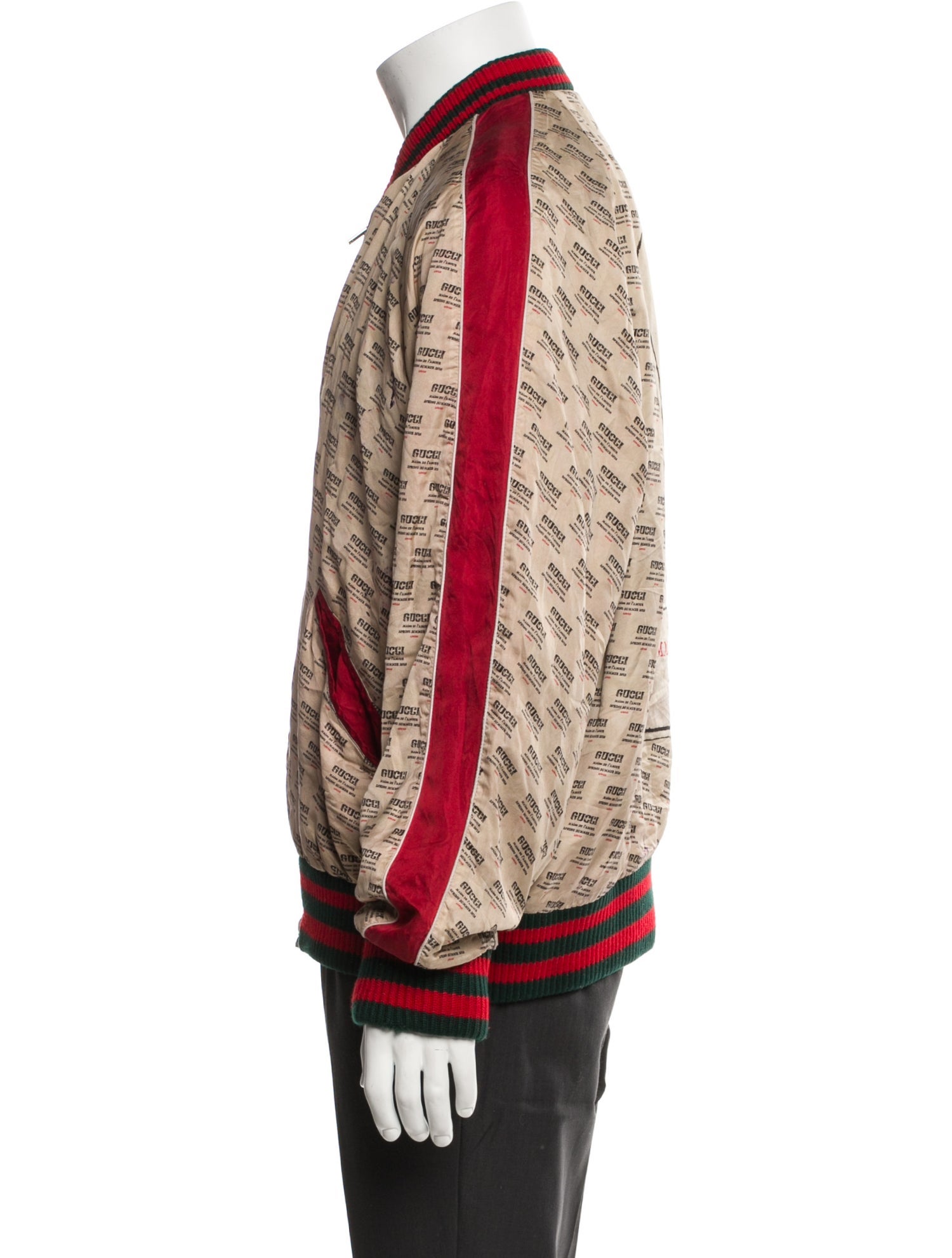 Gucci Web Accent Printed Bomber Jacket