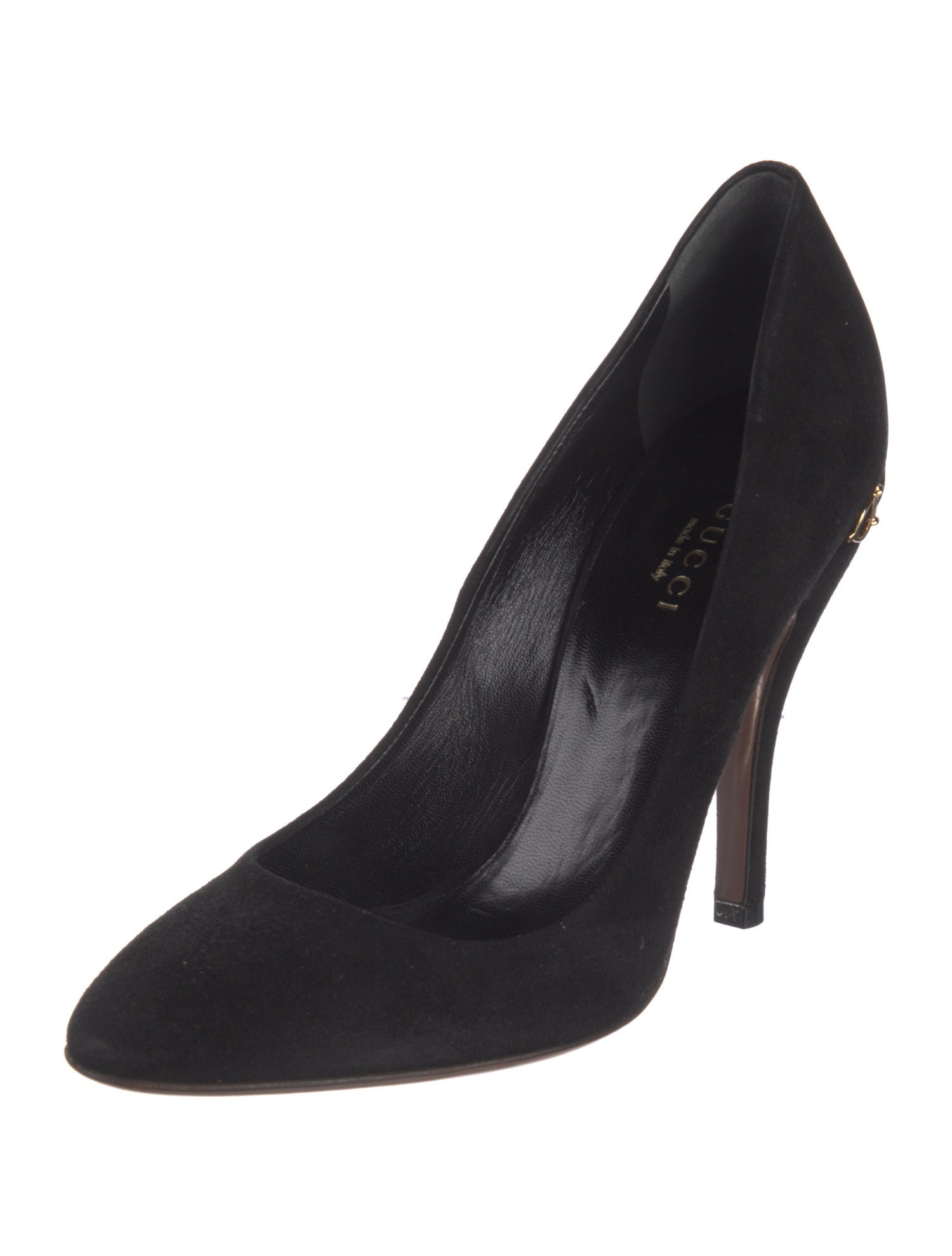 Gucci Hasler Horsebit Accent Suede Pumps