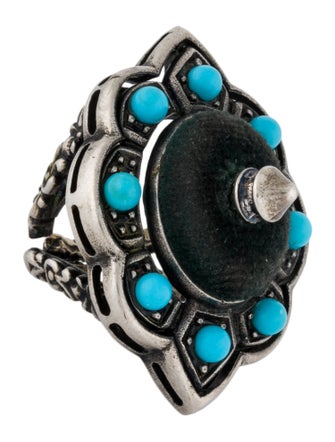 Gucci Velvet & Resin Beaded Spike Ring
