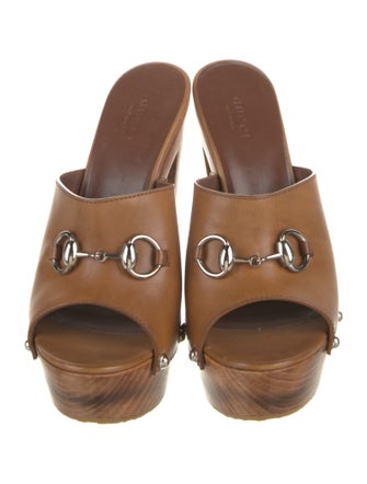 Gucci Horsebit Accent Leather Slides