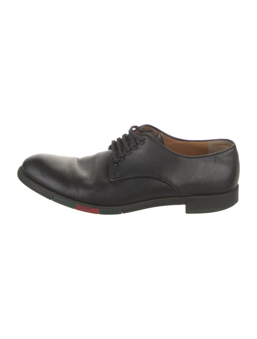 Gucci Web Accent Leather Derby Shoes