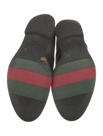 Gucci Web Accent Leather Derby Shoes