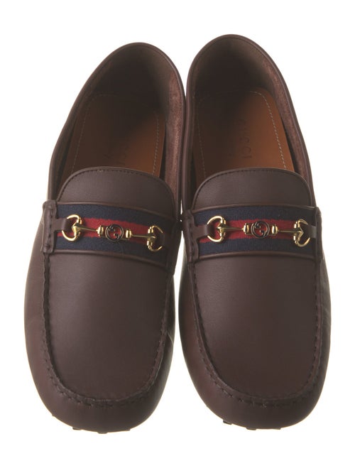 Gucci Sylvie Web Accent Leather Drivers