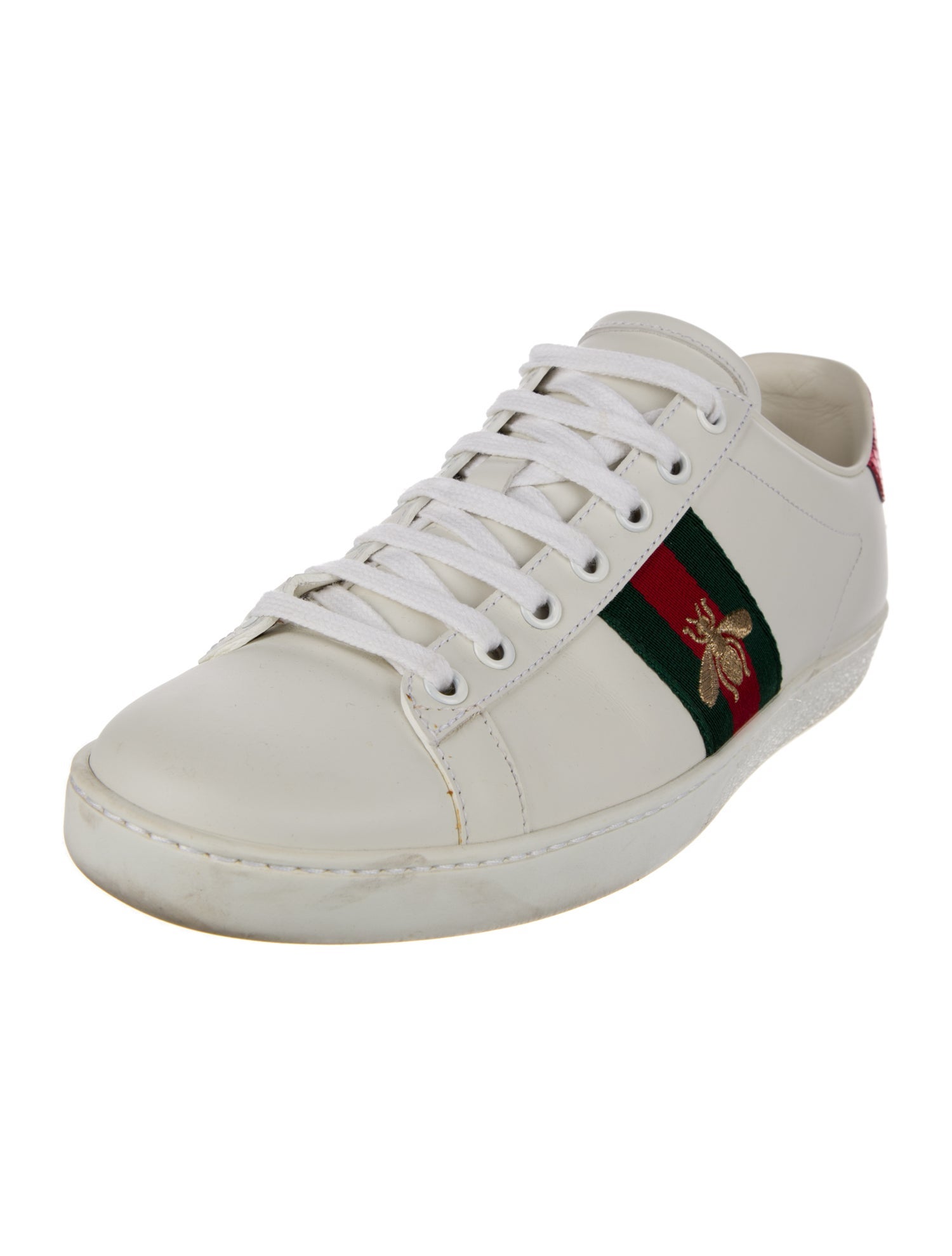 Gucci Web Accent Leather Sneakers