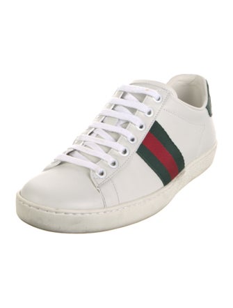 Gucci Web Accent Leather Sneakers