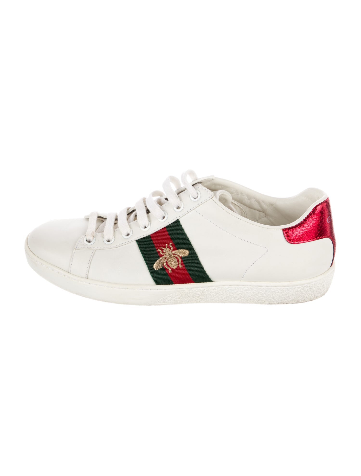 Gucci Web Accent Leather Sneakers