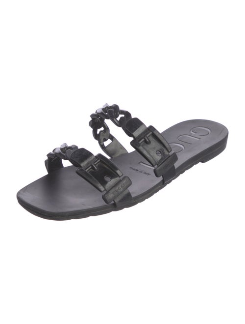 Gucci Chain-Link Accent Rubber Flats