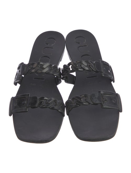 Gucci Chain-Link Accent Rubber Flats
