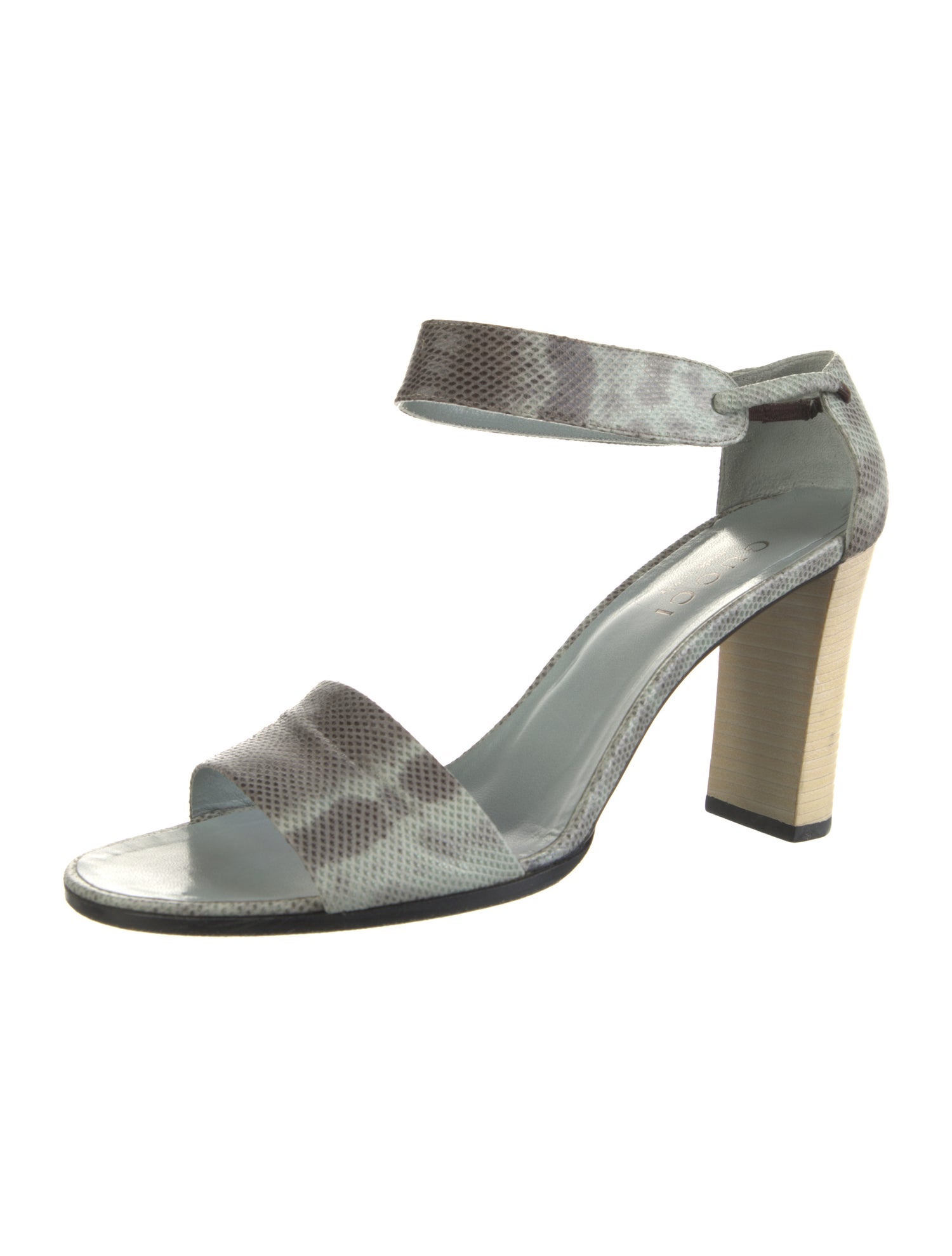 Gucci Leather Animal Print Sandals