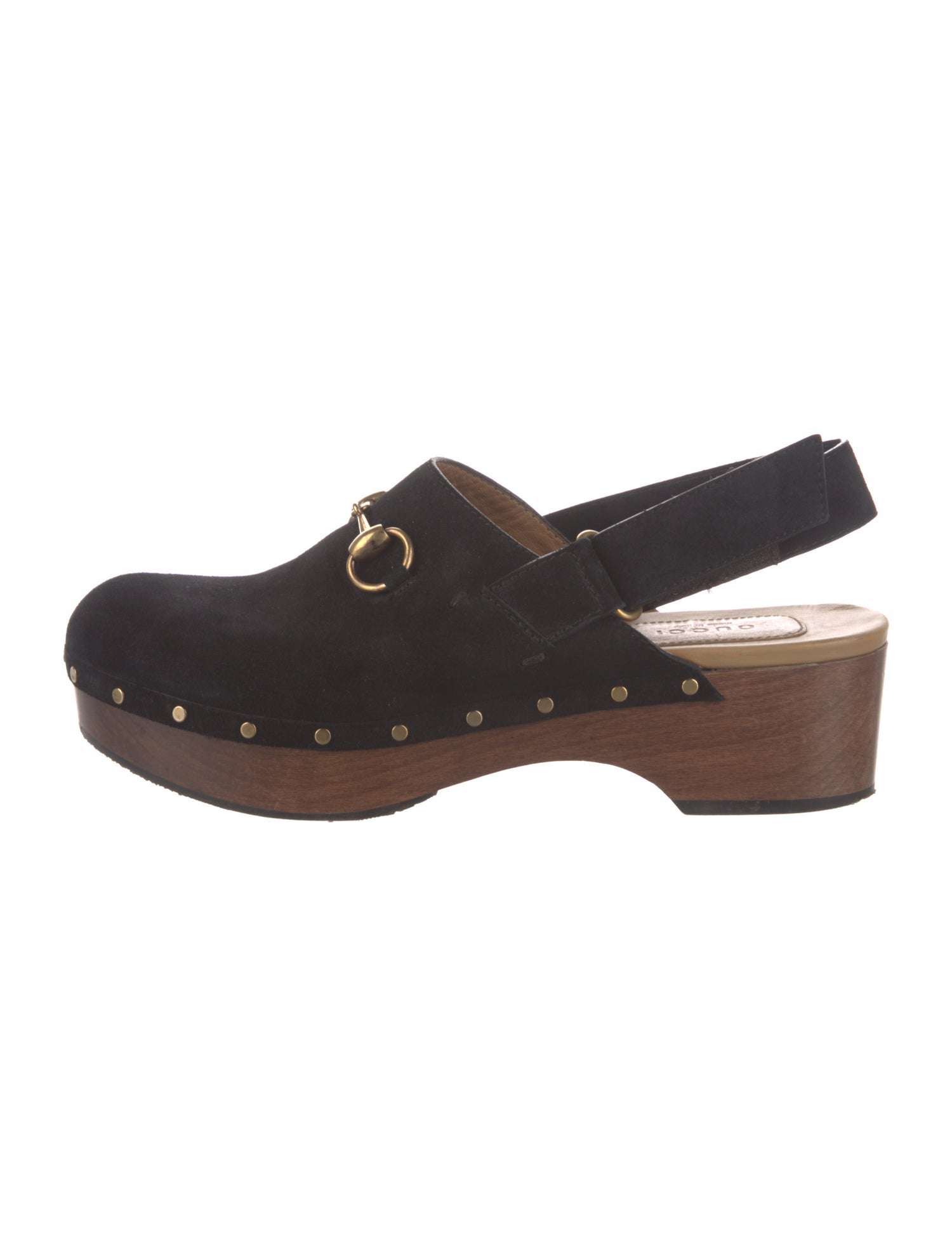 Gucci Horsebit Accent Suede Slingback Flats