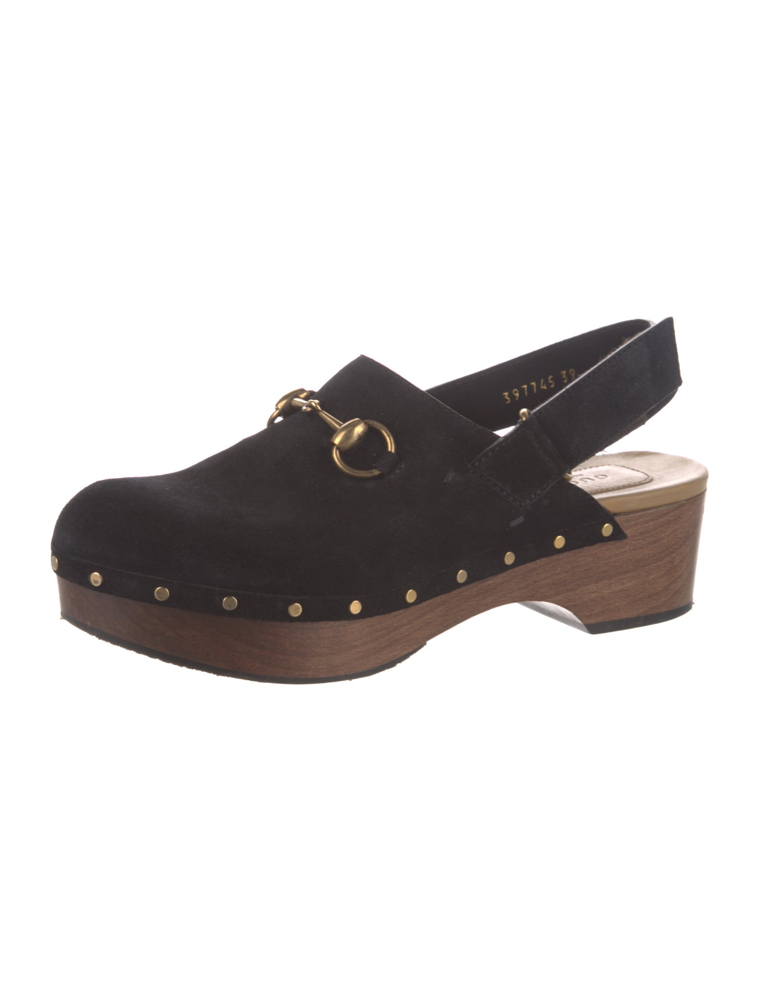 Gucci Horsebit Accent Suede Slingback Flats