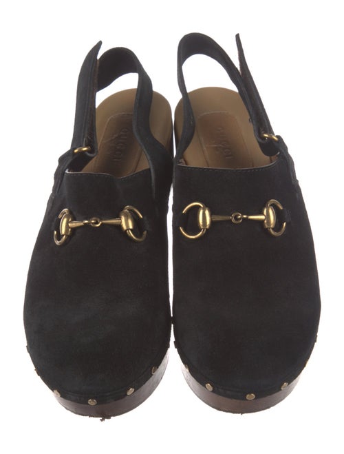 Gucci Horsebit Accent Suede Slingback Flats