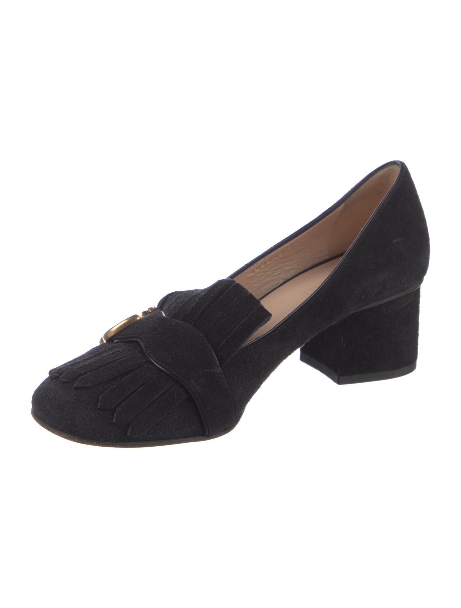 Gucci Double G Logo Suede Pumps